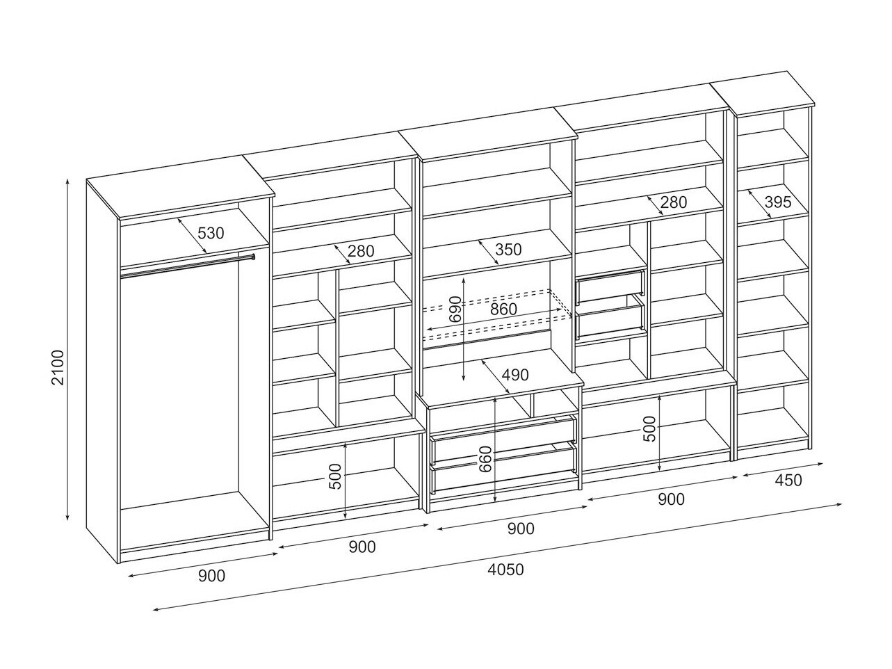 Conjunto para sala de estar Lexington 103 (Carvalho sonoma + Carvalho Sonoma escuro)