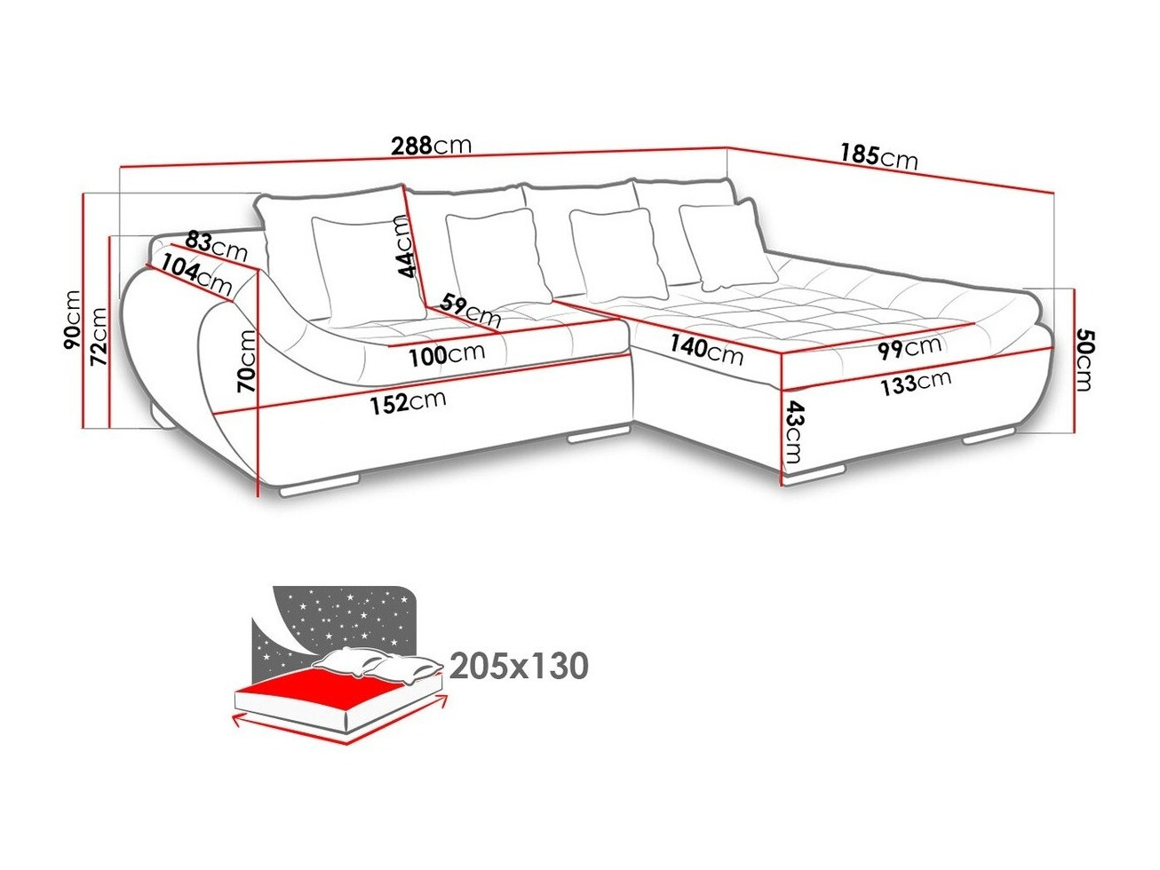 Sofá de canto Lincoln 105