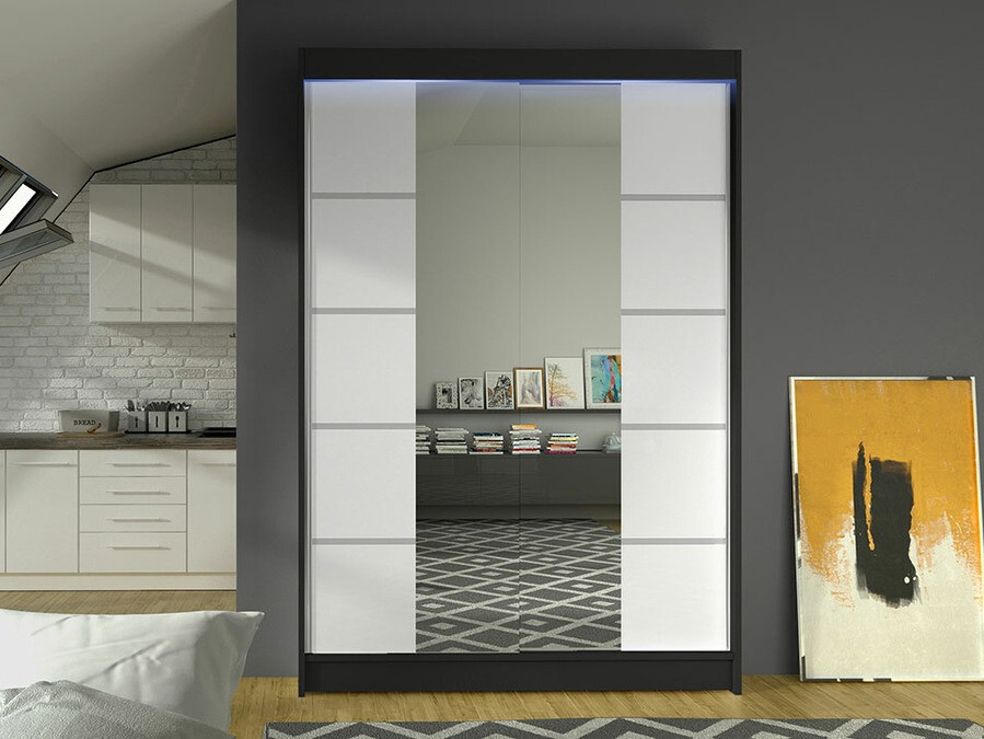 Roupeiro Closico 151 (Preto + Branco)