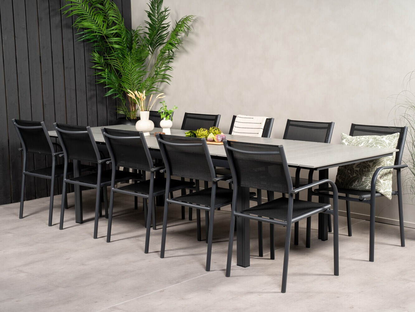 Conjunto de mesa e cadeiras Dallas 3031 (Preto + Cinzento)