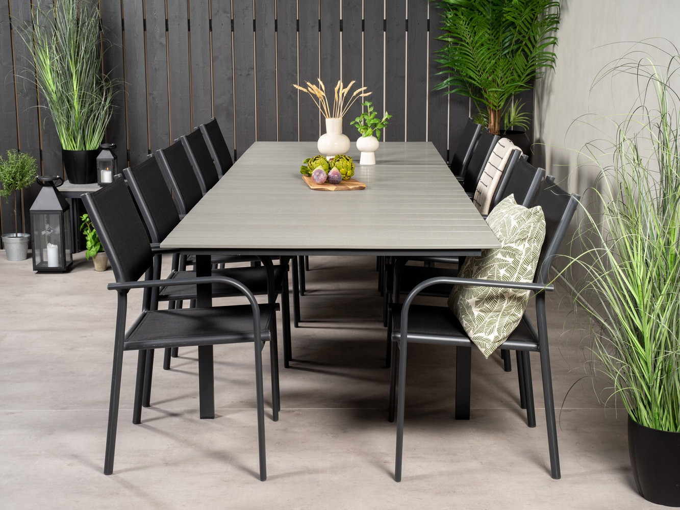 Conjunto de mesa e cadeiras Dallas 3031 (Preto + Cinzento)