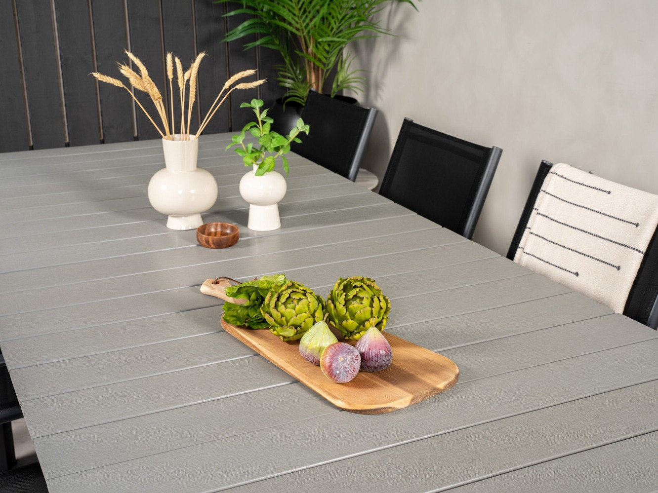 Conjunto de mesa e cadeiras Dallas 3031 (Preto + Cinzento)