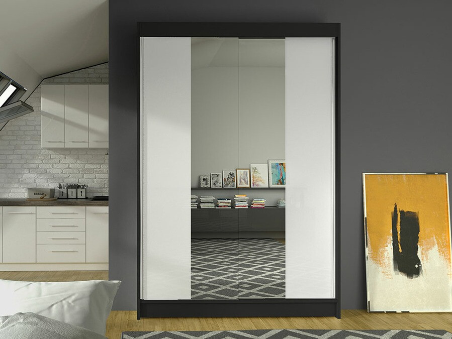 Roupeiro Closico 148 (Preto + Branco)