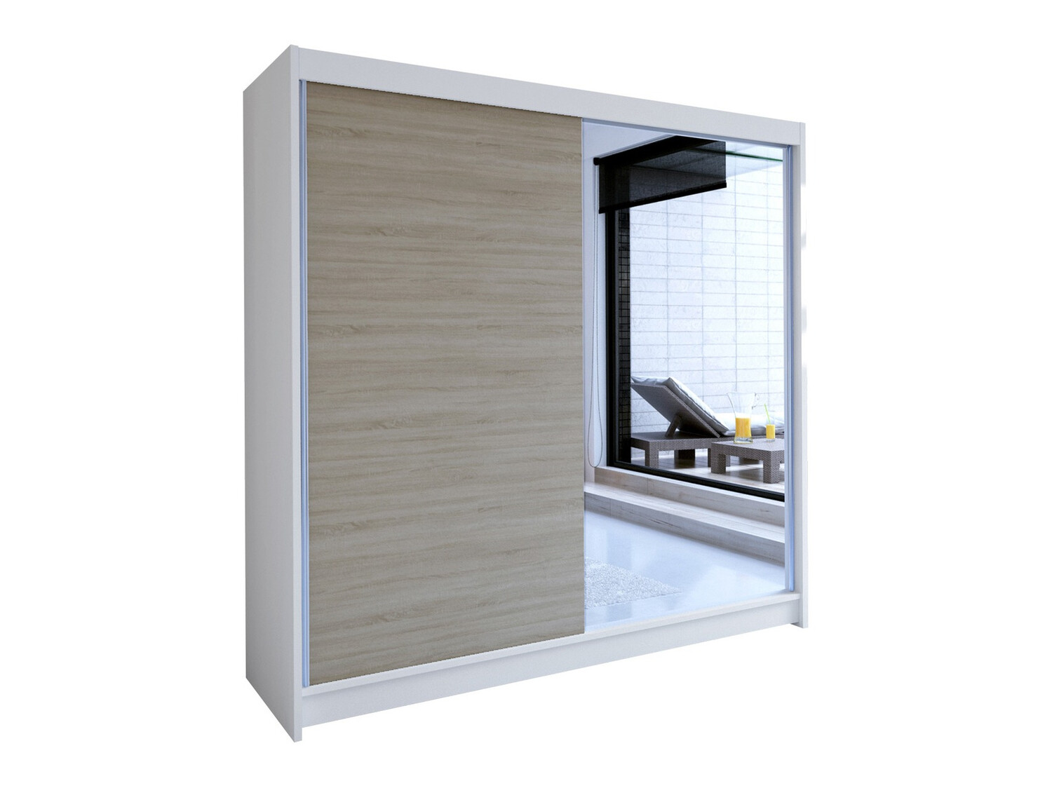 Roupeiro Closico Cavaris I (Branco + Carvalho sonoma)