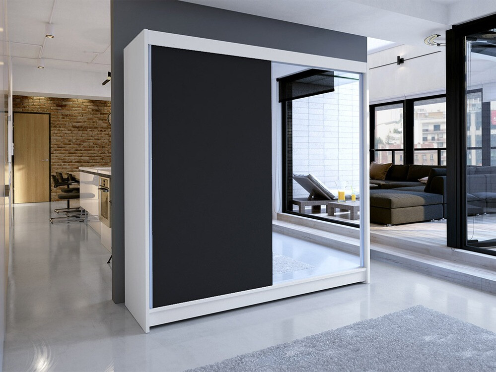 Roupeiro Closico Cavaris I (Branco + Preto)
