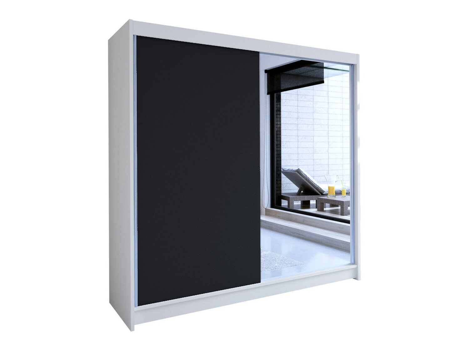 Roupeiro Closico Cavaris I (Branco + Preto)