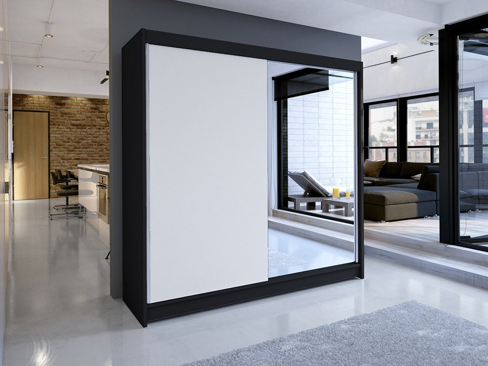 Roupeiro Closico Cavaris I (Preto + Branco)
