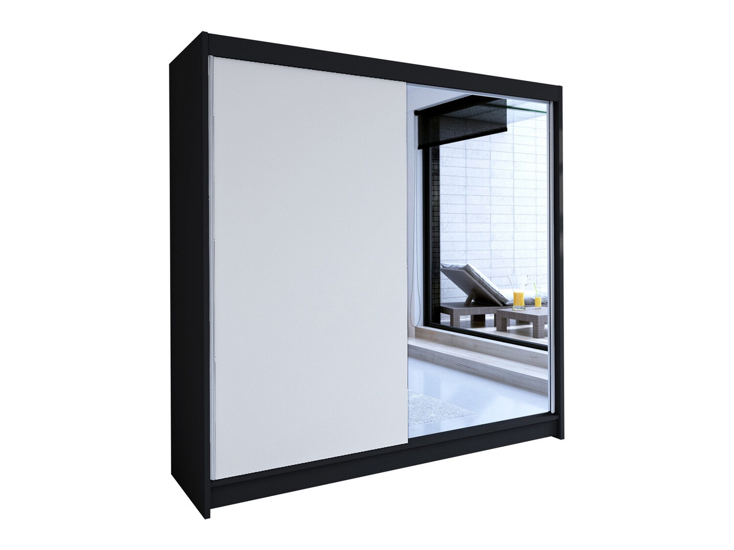 Roupeiro Closico Cavaris I (Preto + Branco)