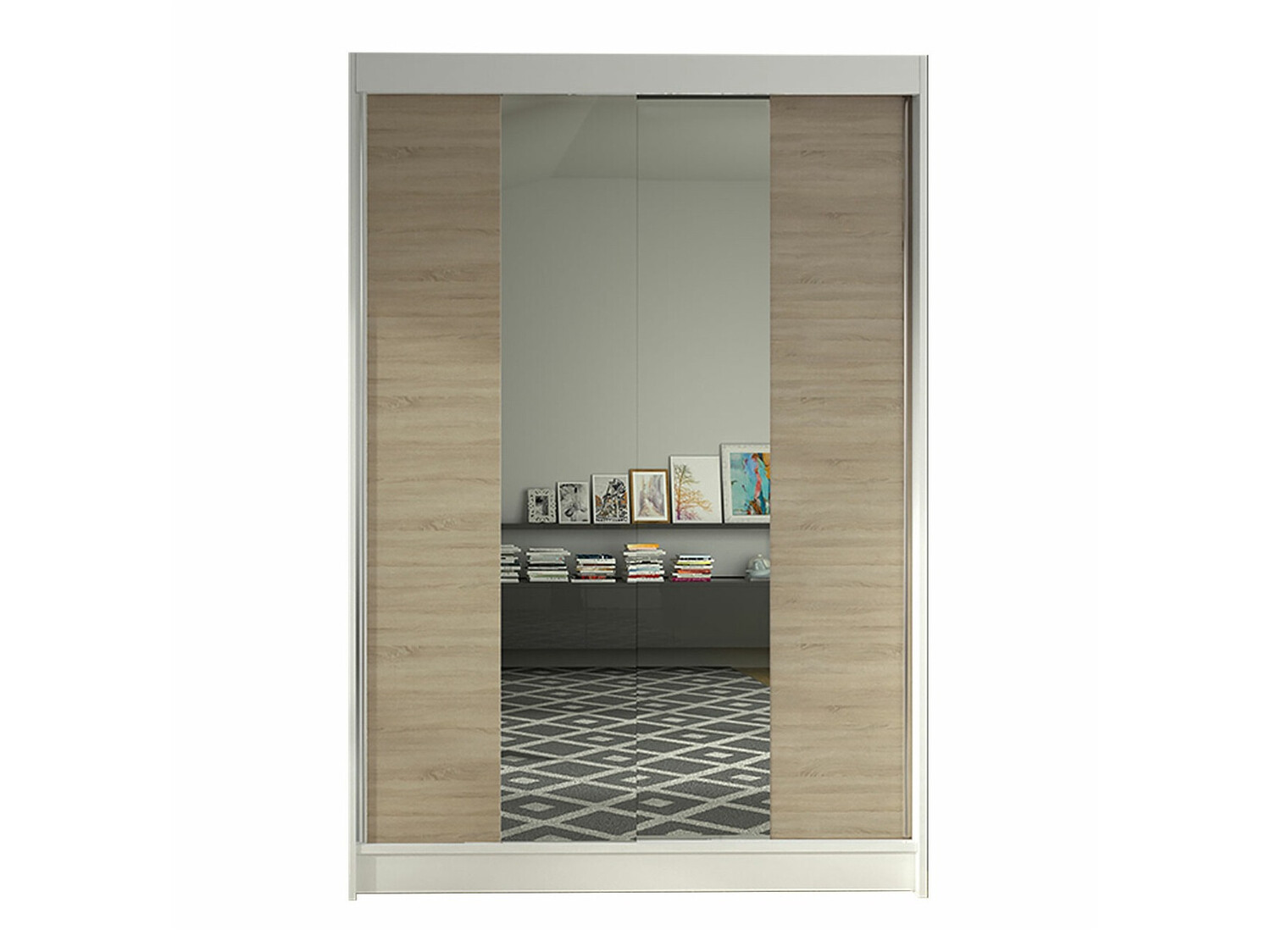 Roupeiro Closico Salvor II (Branco + Carvalho sonoma)