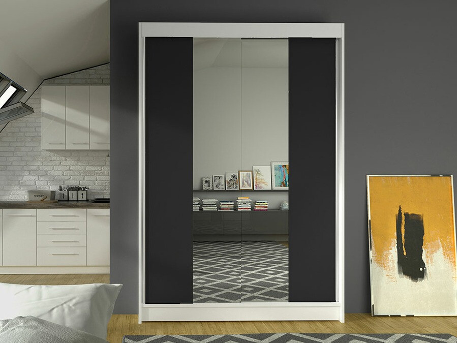 Roupeiro Closico Salvor II (Branco + Preto)