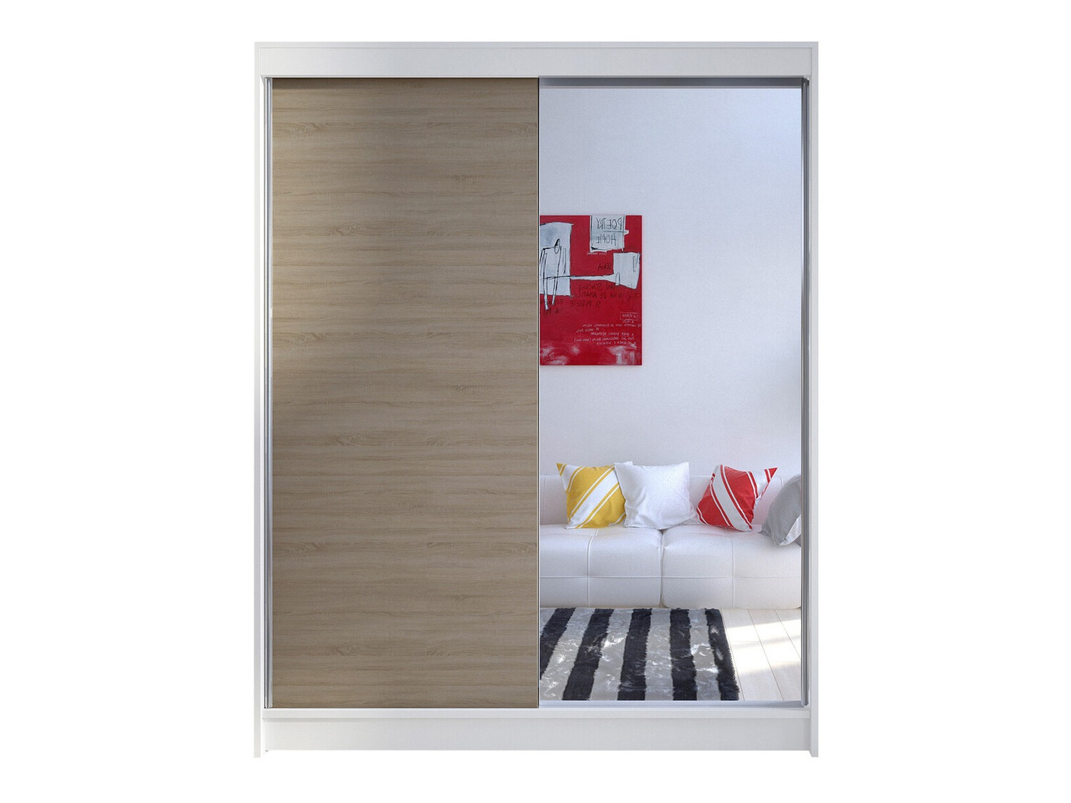 Roupeiro Closico Vastor I (Branco + Carvalho sonoma)