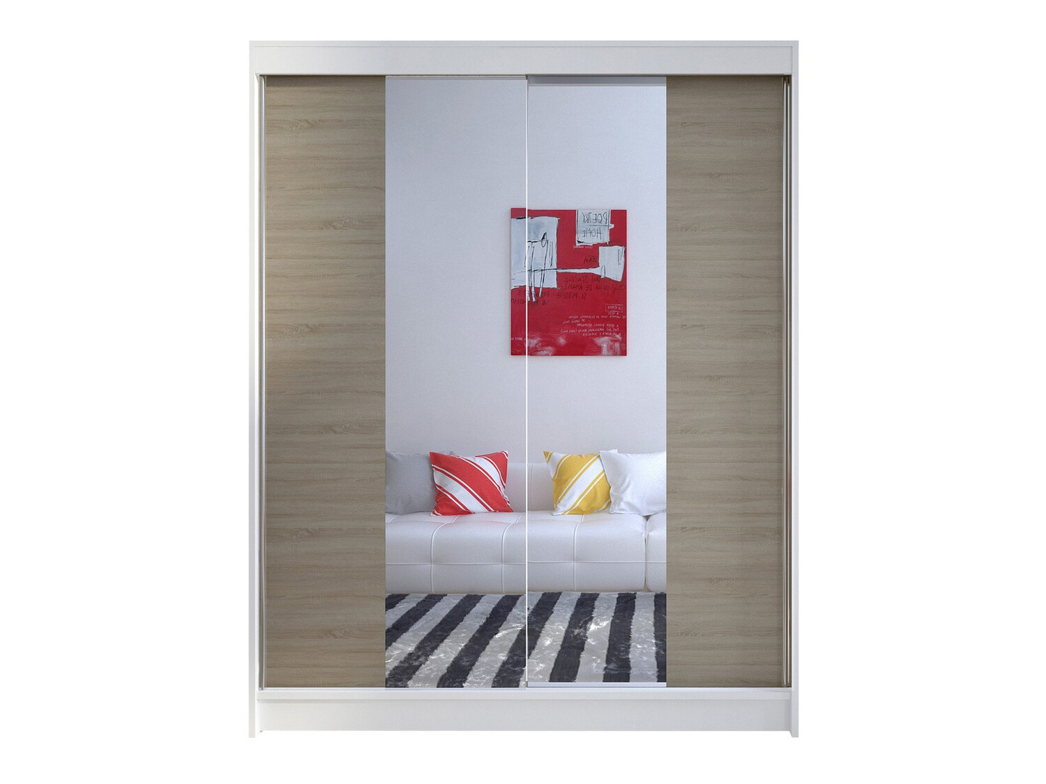 Roupeiro Closico Vastor II (Branco + Carvalho sonoma)