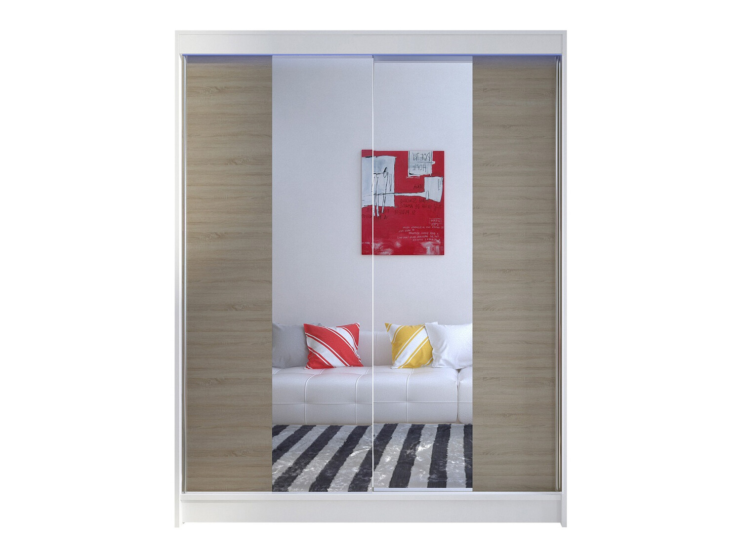 Roupeiro Closico Vastor II (Branco + Carvalho sonoma)