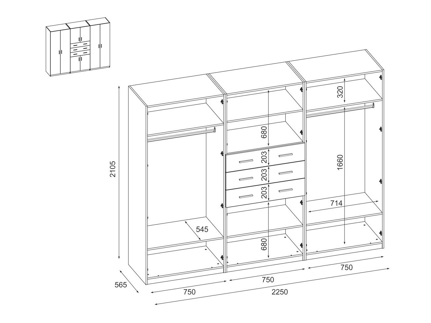 Roupeiro Lexington 154 (Carvalho lefkas)