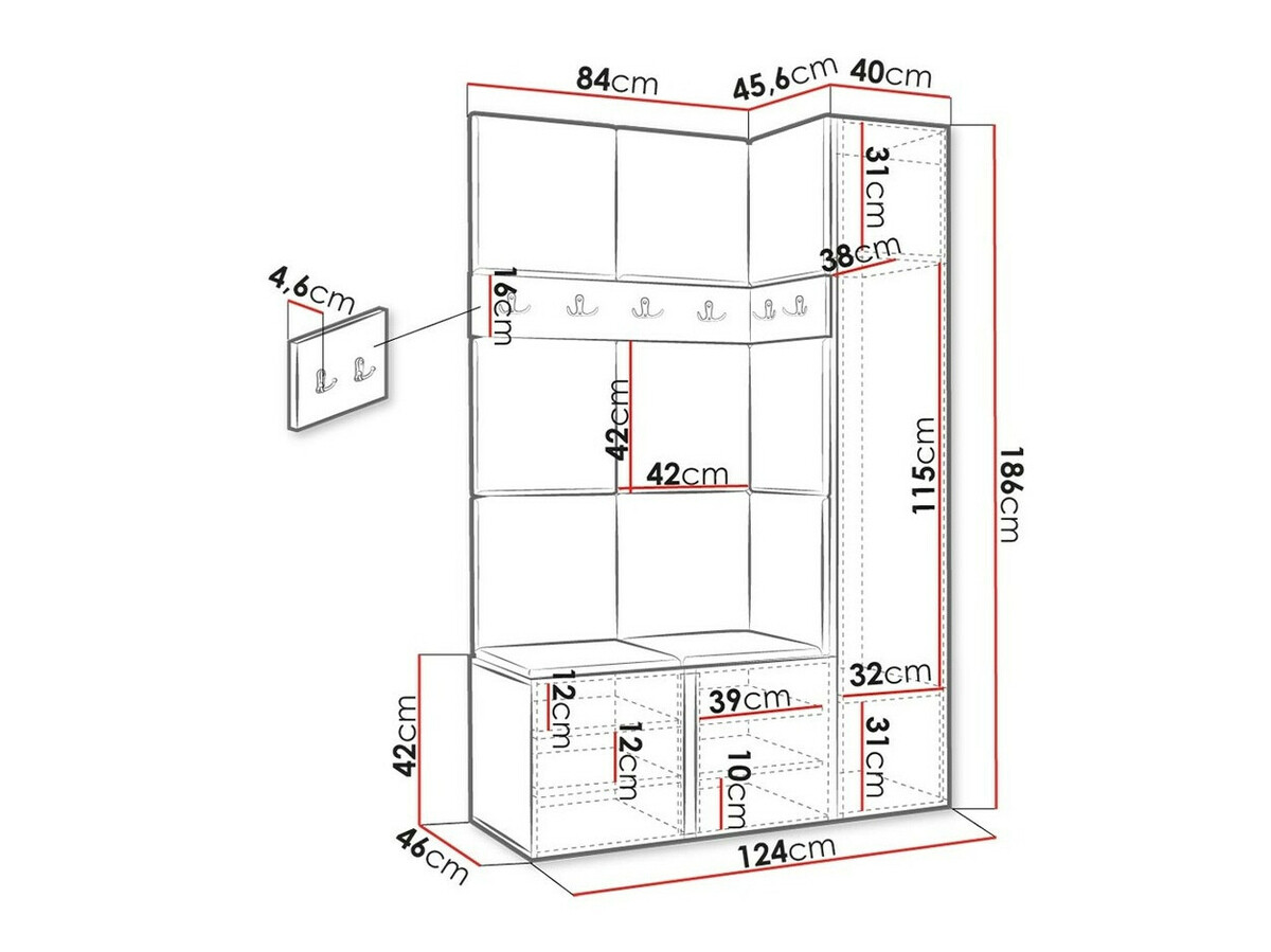 Conjunto para corredor Hartford 277 (Eco couro Soft 017)