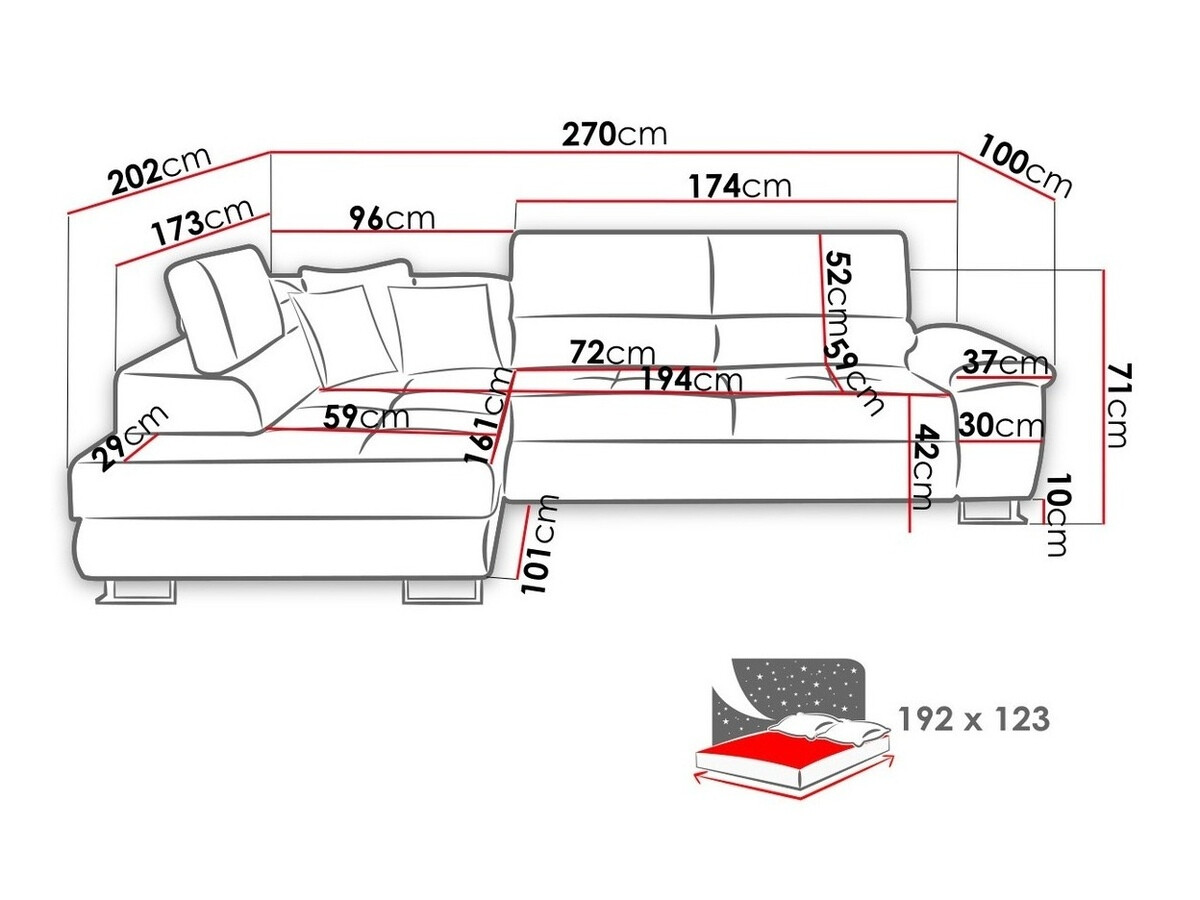 Sofá de canto Comfivo Ruta III (Soft 011 + Lux 06)