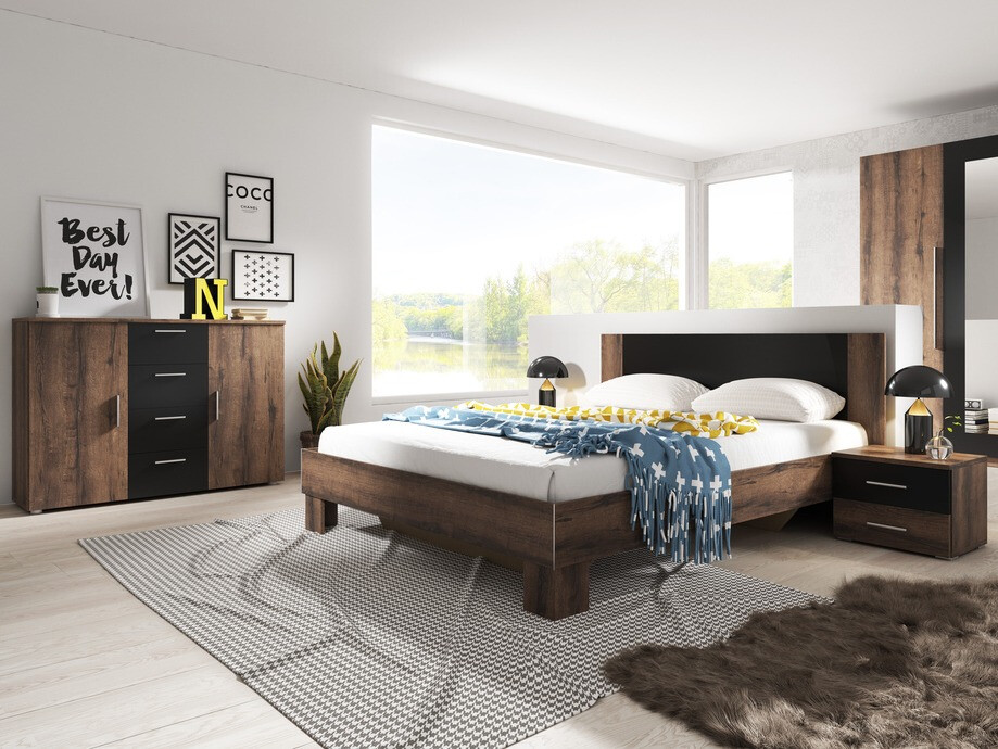 Cómoda Vestivo 101 (Carvalho do Monastery + Preto)