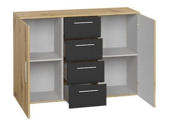 Cómoda Vestivo 101 (Carvalho do Monastery + Preto)