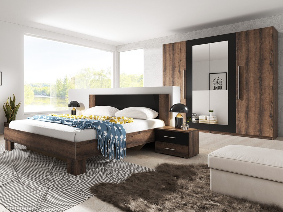 Roupeiro Vestivo 100 (Carvalho do Monastery + Preto)