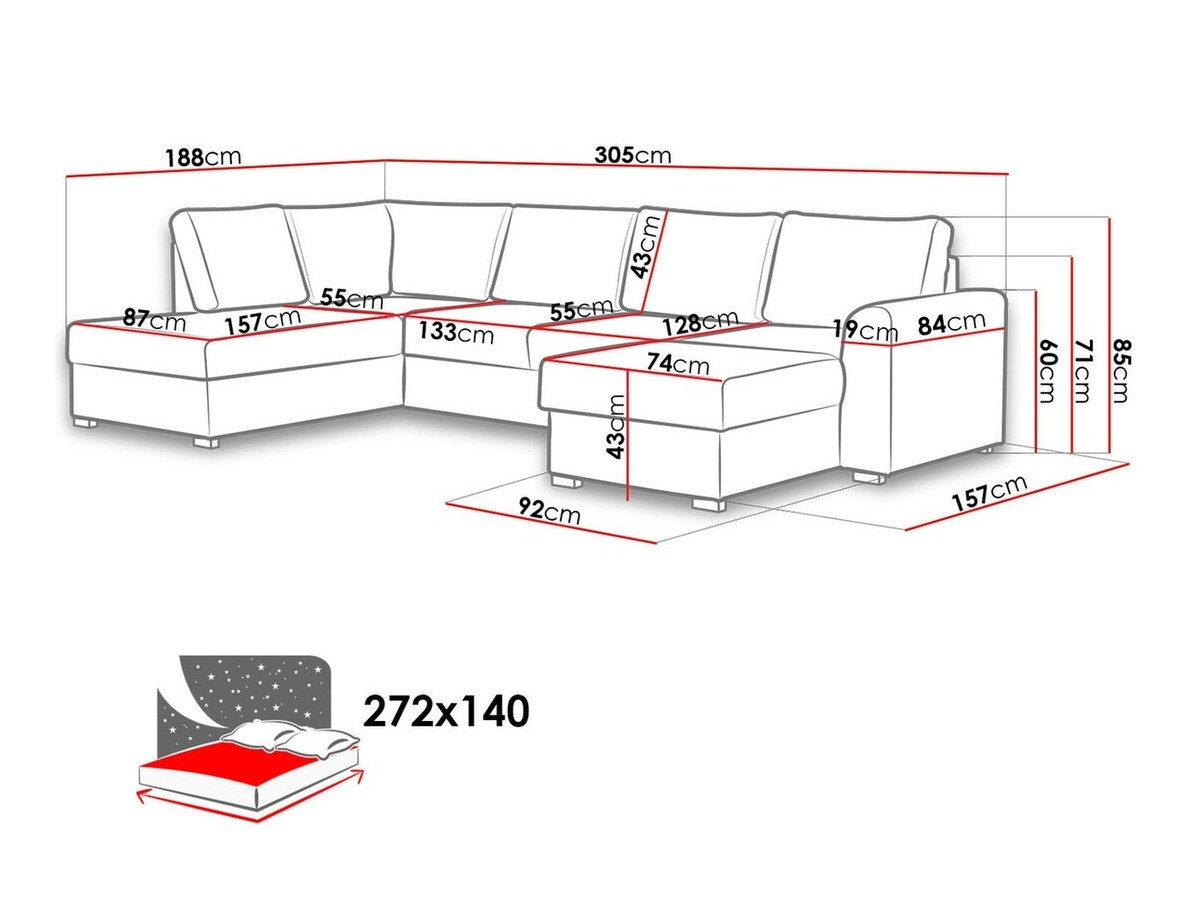 Sofá de canto Comfivo Flumen II (Abriamo 04)