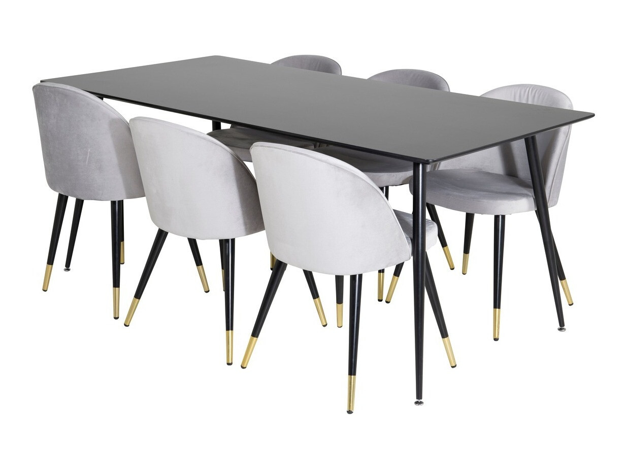 Conjunto para refeições Dallas 1503 (Cinzento claro + Preto)