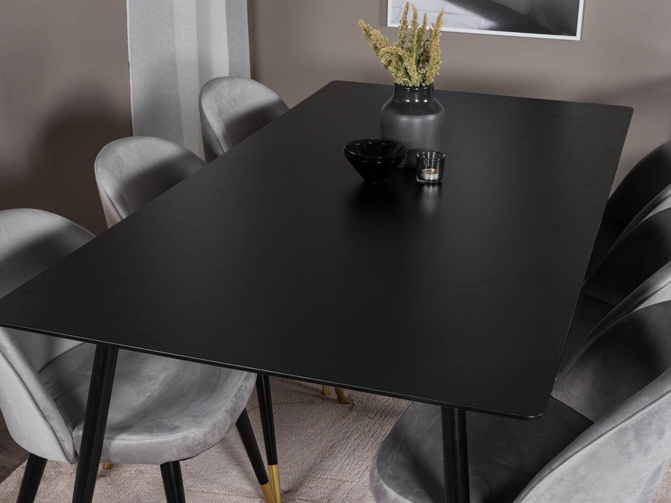Conjunto para refeições Dallas 1503 (Cinzento claro + Preto)