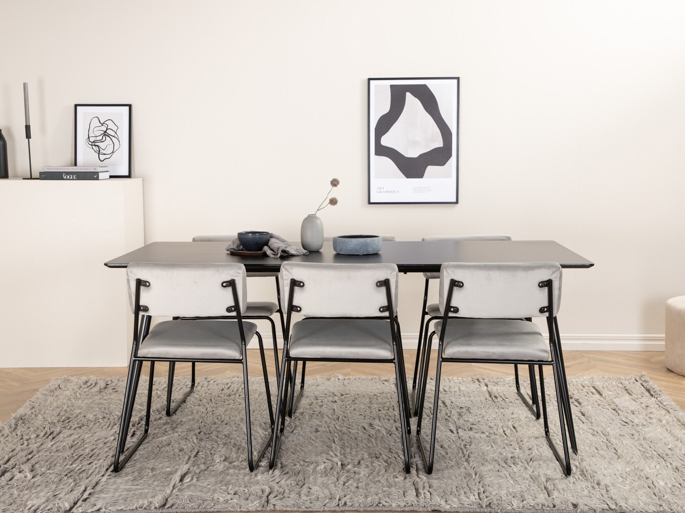 Conjunto para refeições Dallas 2676 (Cinzento + Preto)