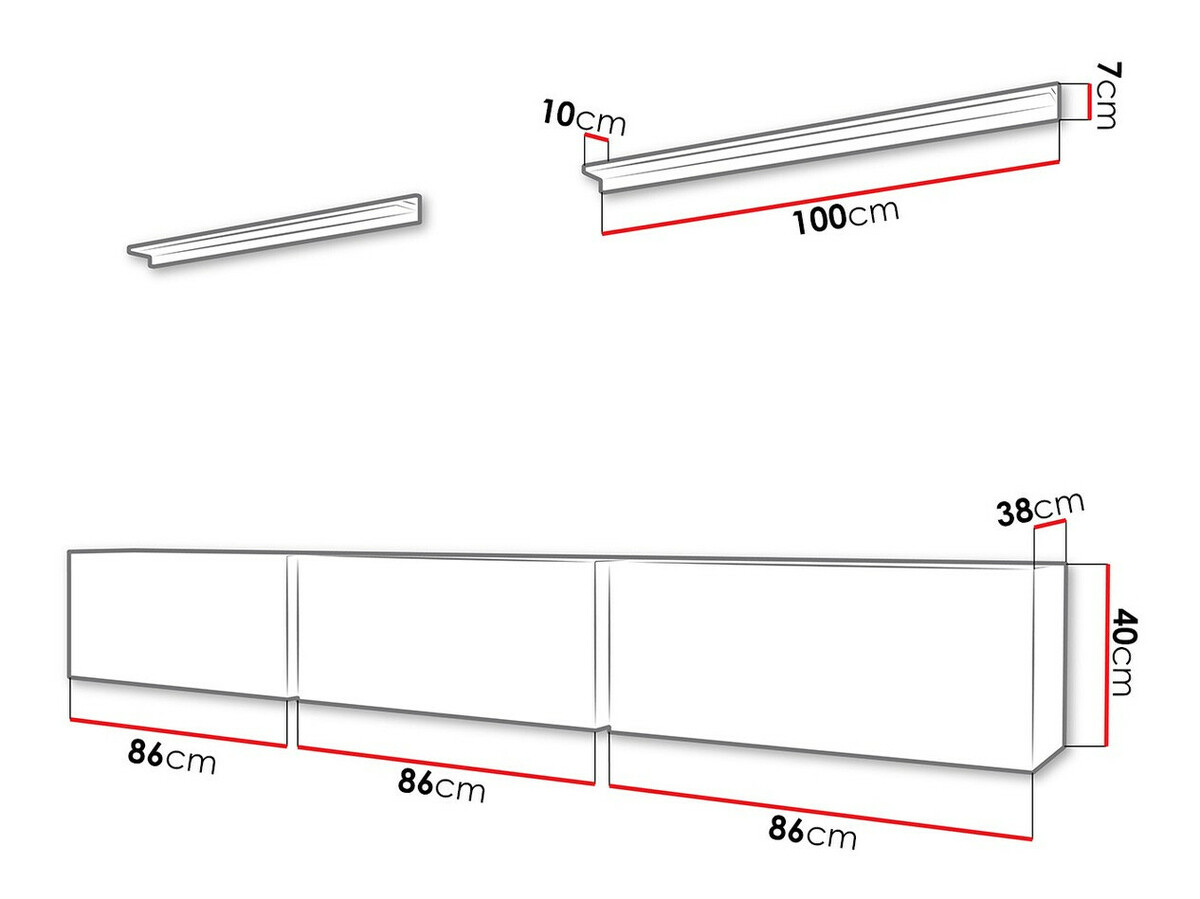 Conjunto para sala de estar Hoover 101 (Preto + Preto brilhante)