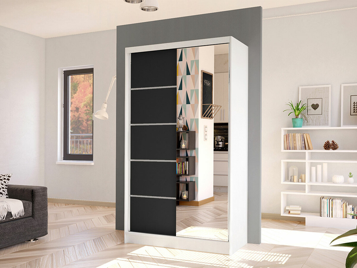 Roupeiro Closico Fractor III (Branco + Preto)