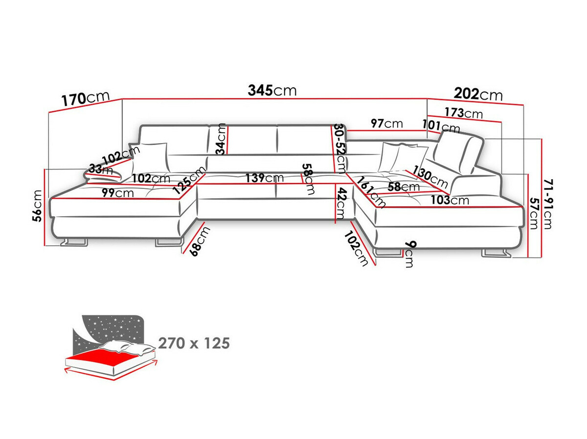 Sofá de canto Comfivo Ruta VI (Venus Velvet 2916 + Miu 2059)
