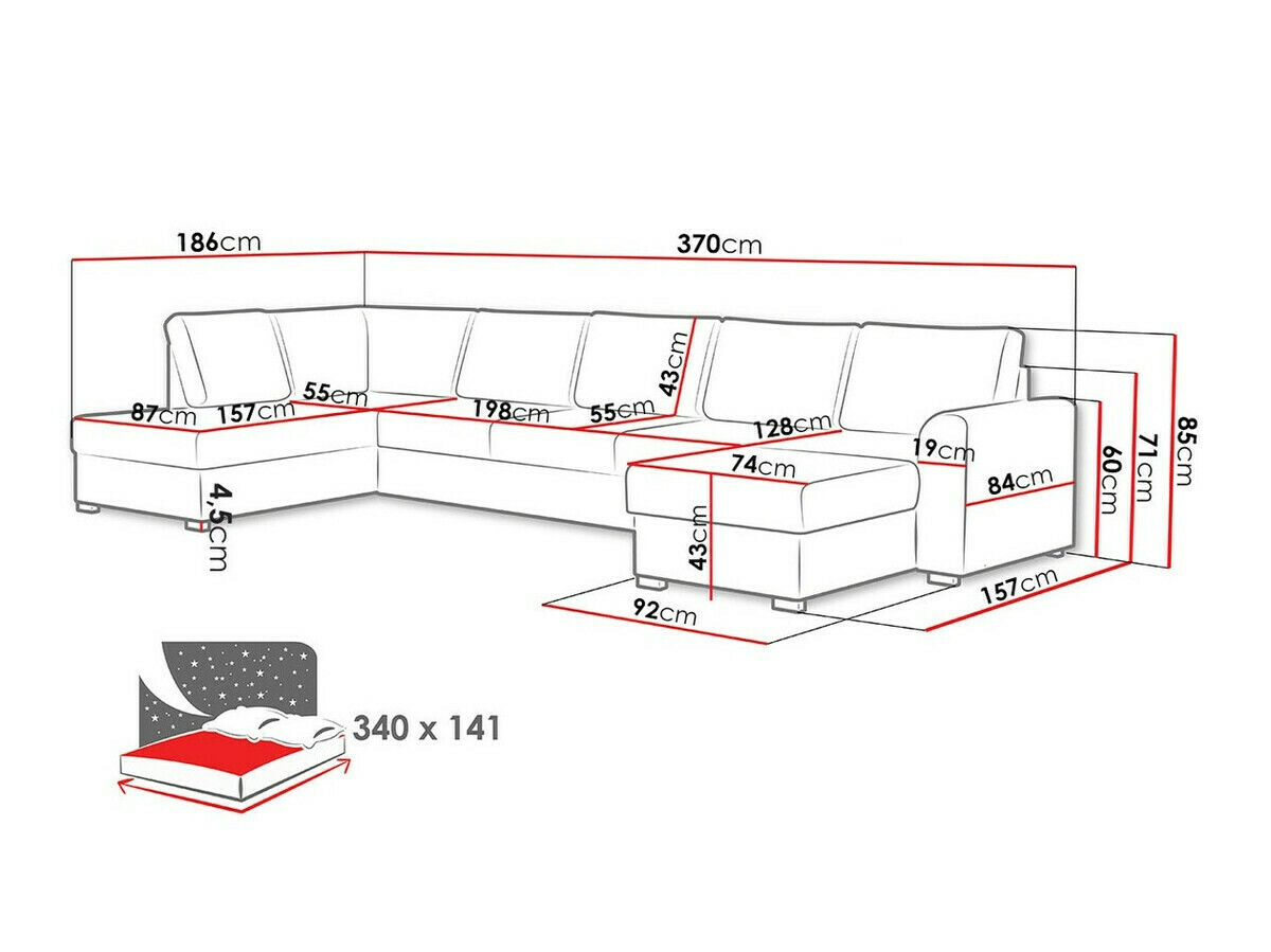 Sofá de canto Comfivo 191 (Kronos 02)