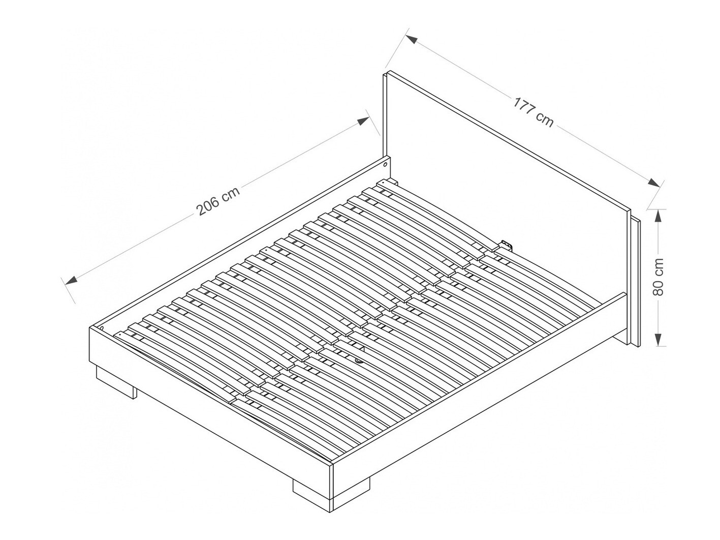 Cama Murrieta 110 (Branco + Preto brilhante)