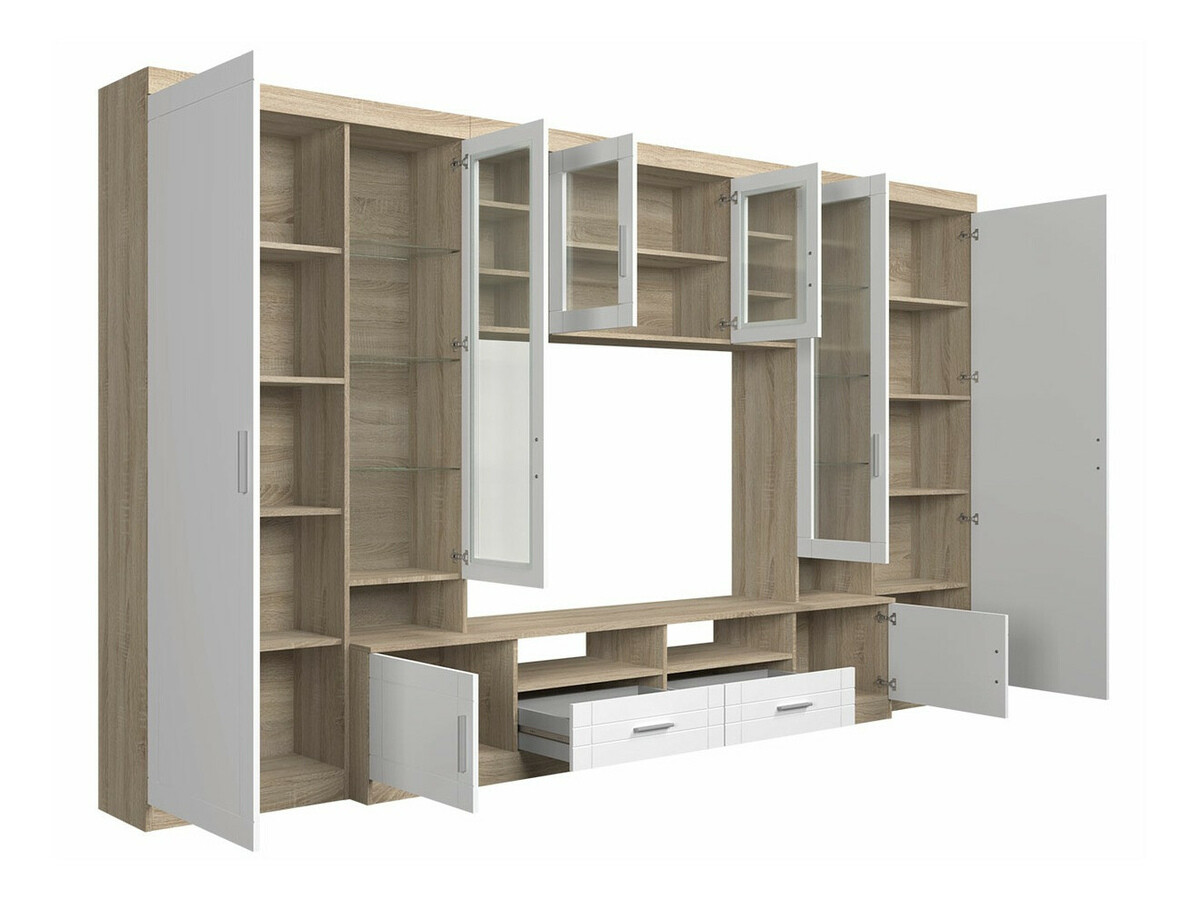 Conjunto para sala de estar Bacces (Carvalho sonoma + Branco)