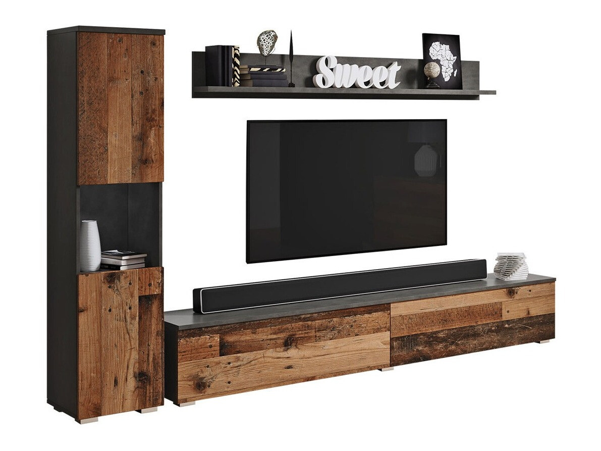Conjunto para sala de estar Sarasota 130 (Árvore envelhecida + Matera cinzento)