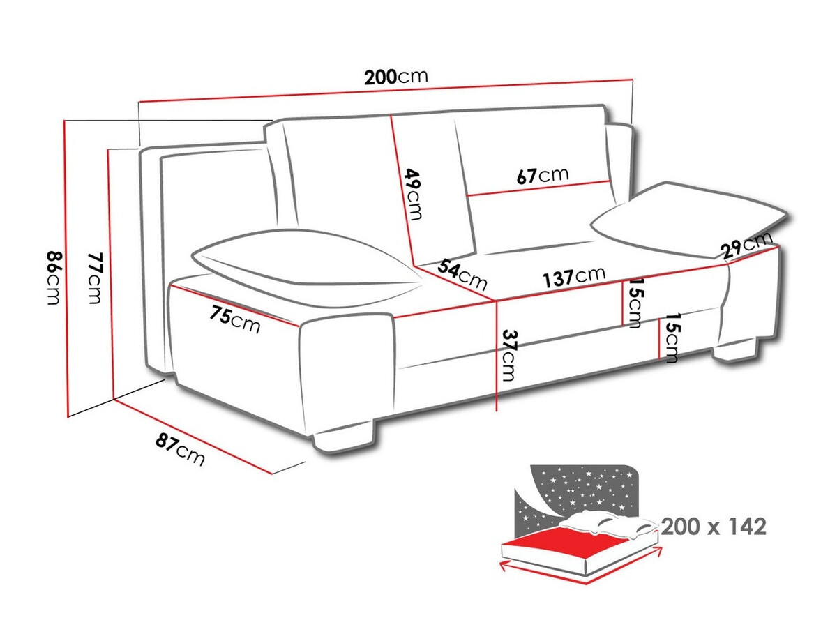 Sofá cama Comfivo 145 (Lawa 05)
