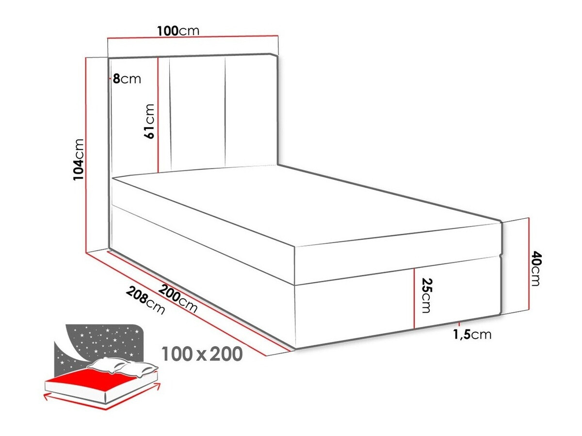 Cama continental Granbury 100 (Manila 14)