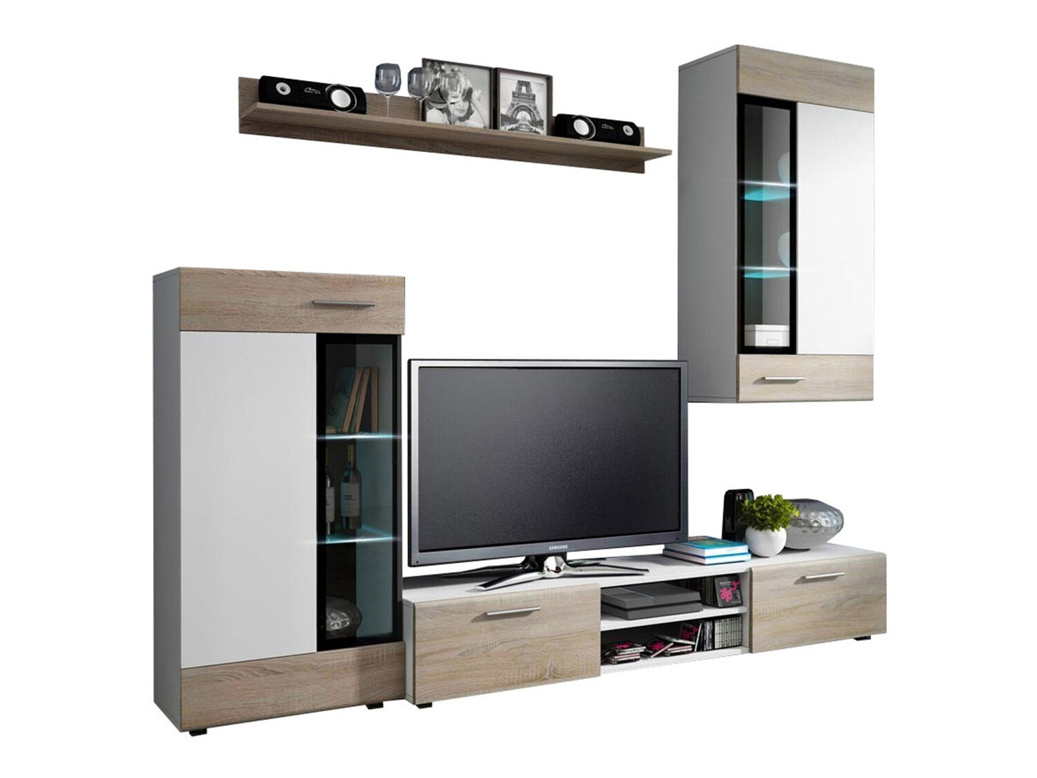 Conjunto para sala de estar Tucson 101 (Carvalho sonoma + Branco)