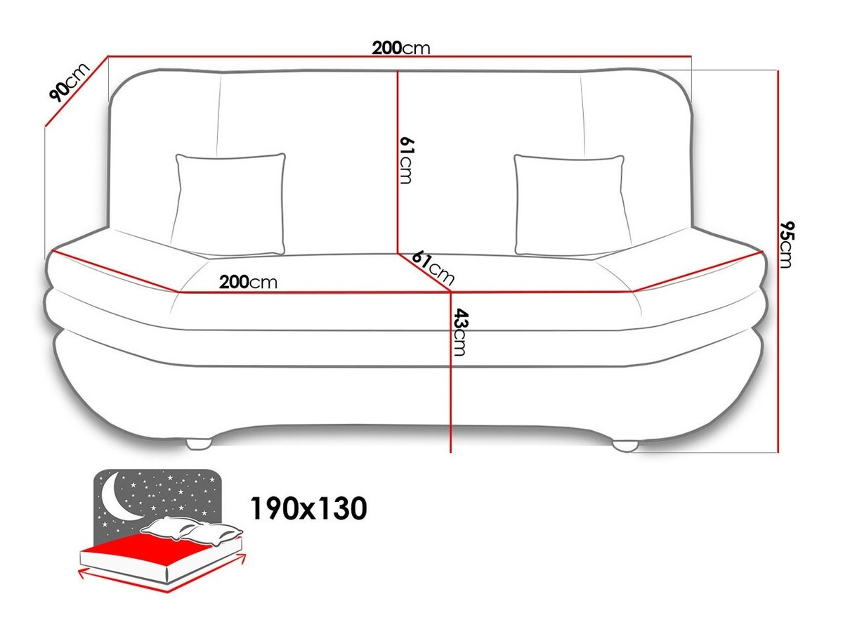 Sofá-cama Comfivo 234 (Lawa 05)