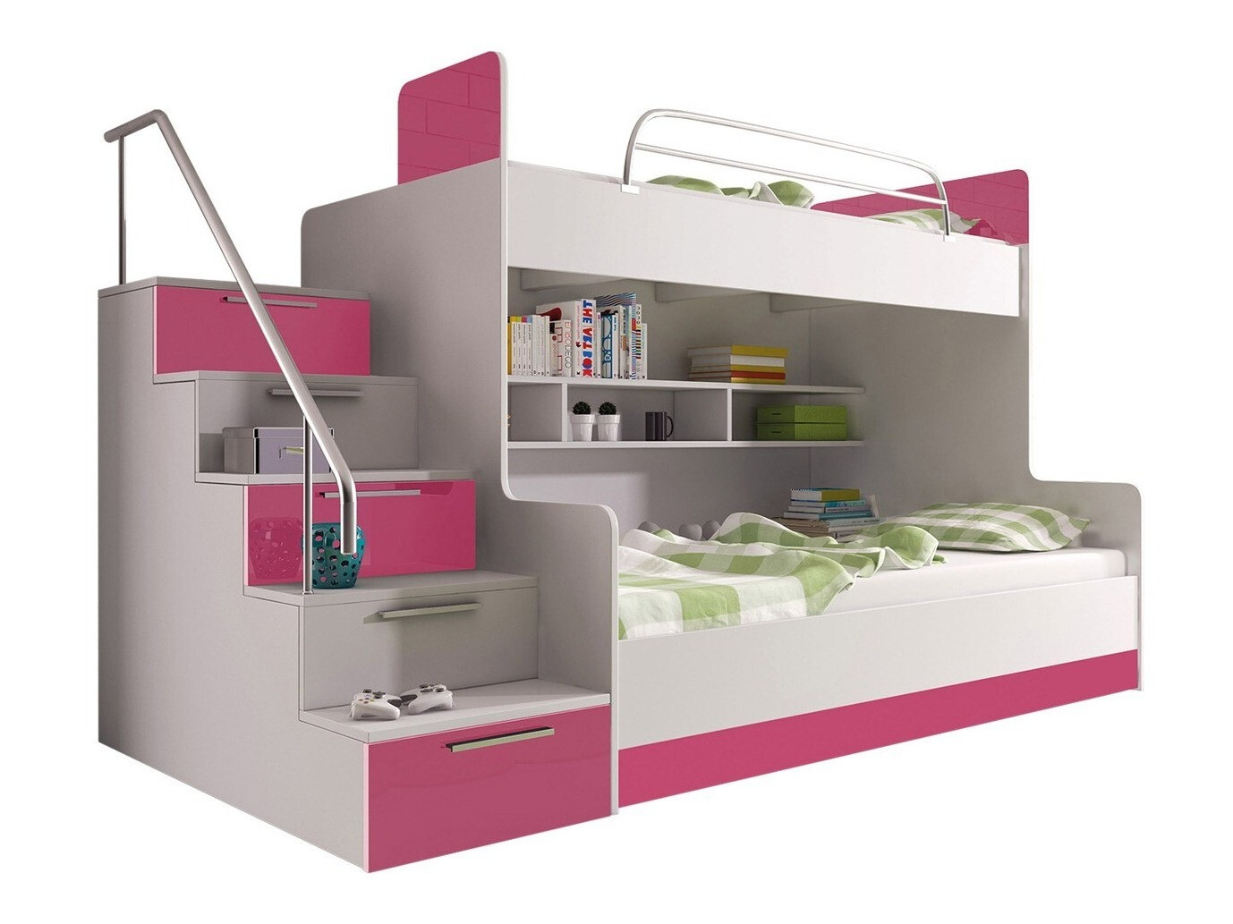 Beliche Campus (Branco + Branco brilhante + Cor-de-rosa brilhante)