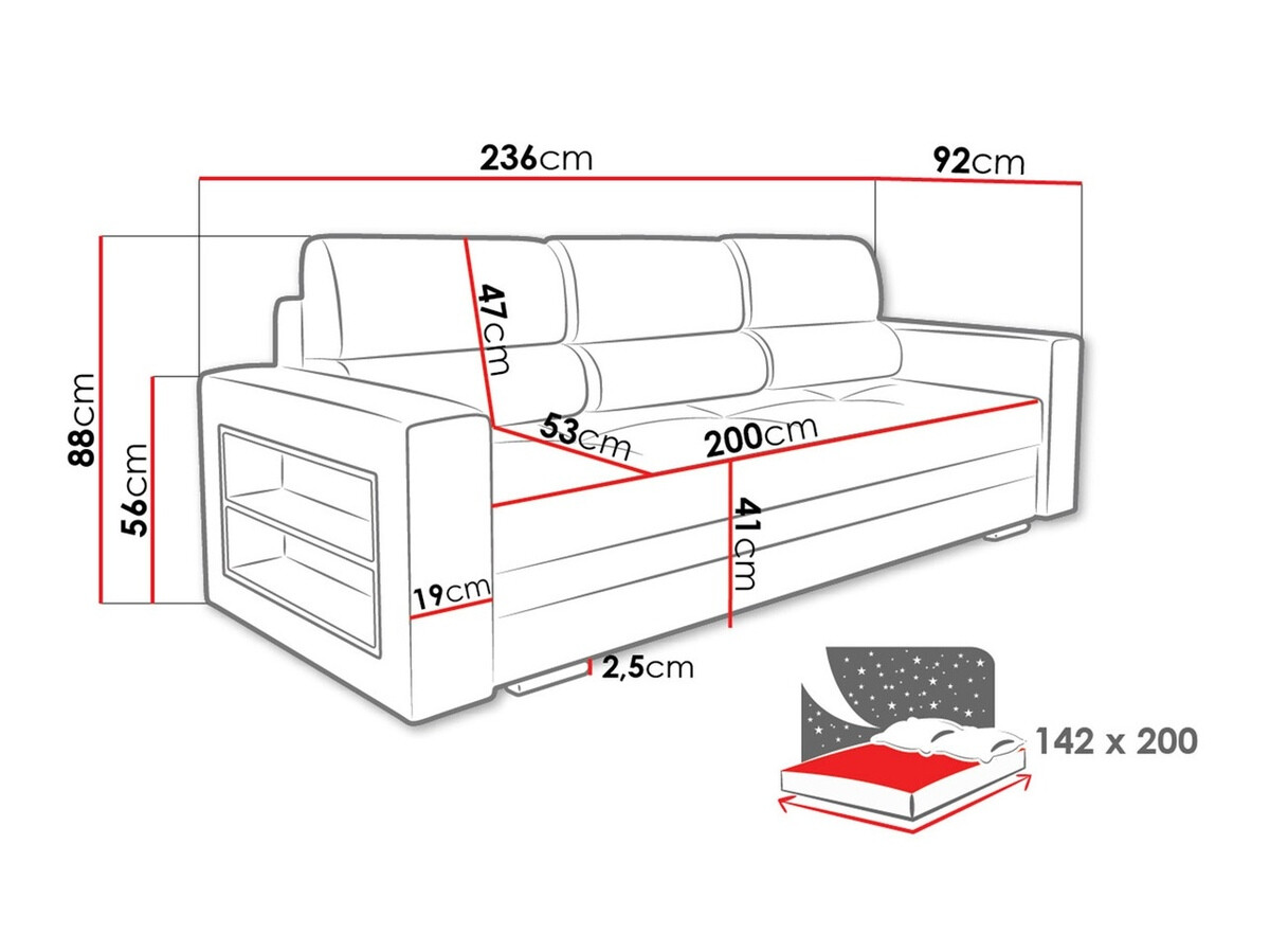 Sofá-cama Decatur 100 (Forever 64 + Forever 61)