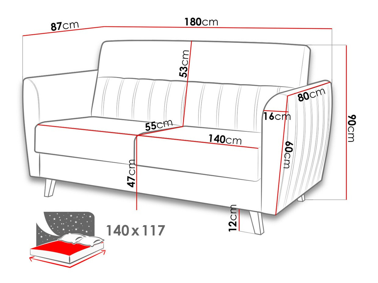 Sofá cama Columbus 139 (Kronos 22)