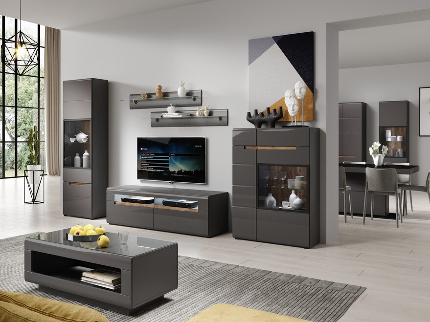 Aparador Austin D103 (Antracite + Gloss antracite)