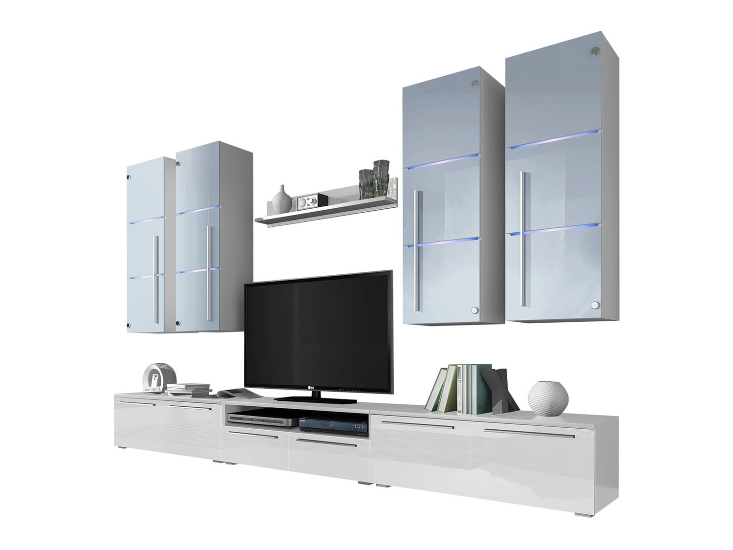 Conjunto para sala de estar Flos (Branco + Branco brilhante)