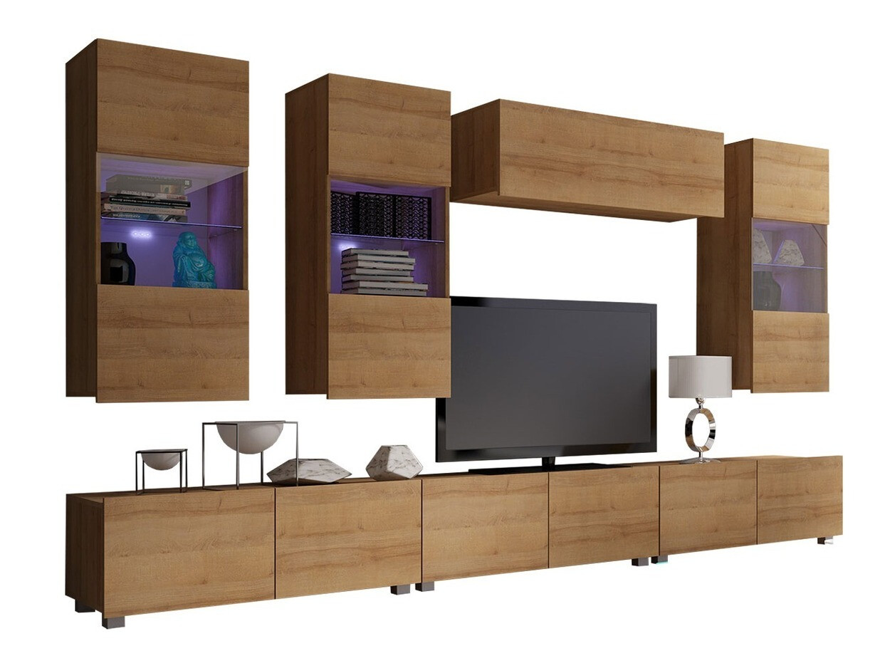 Conjunto para sala de estar Remus XI (Carvalho dourado)