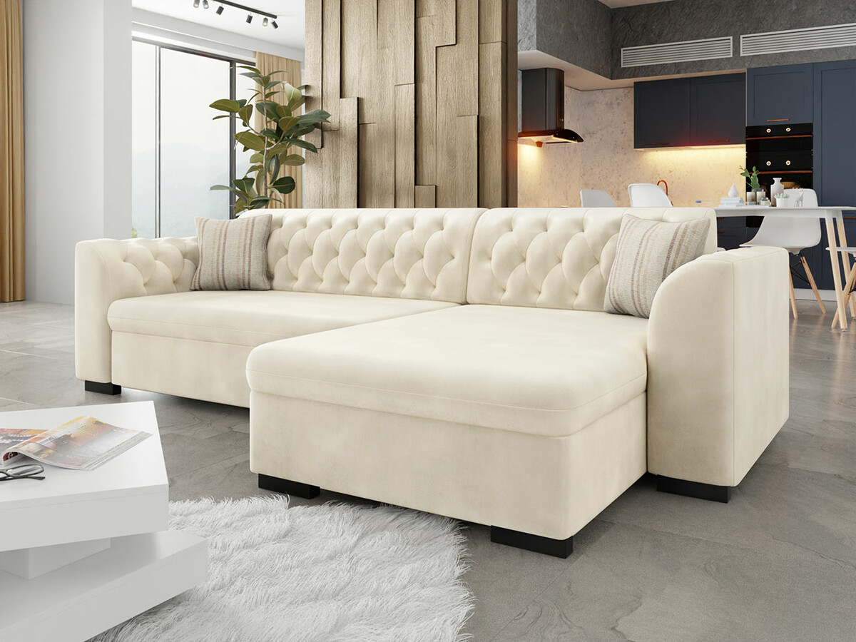 Chesterfield sofá de canto Comfivo 252 (Magic Velvet 2250 + Senegal 825)