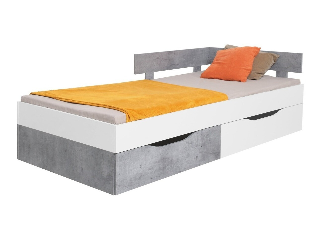 Cama Omaha J115 (Branco + Cimento)