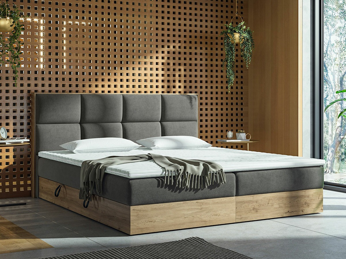 Cama continental ComfiDream Miraena (Carvalho dourado + Soro 97)