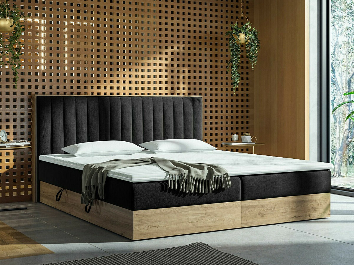 Cama continental ComfiDream 166 (Carvalho dourado + Soro 100)