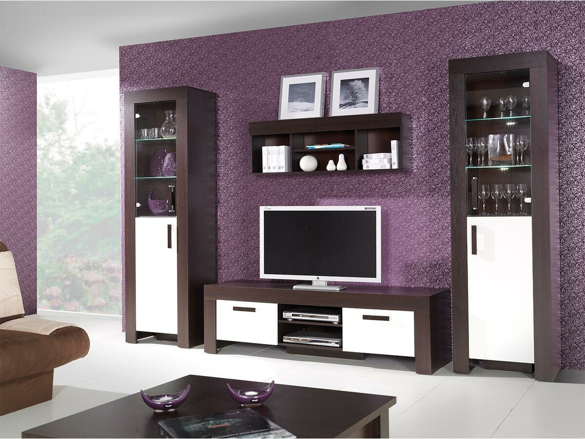 Conjunto para sala de estar Melfeli 124 (Milanão carvalho + Creme)