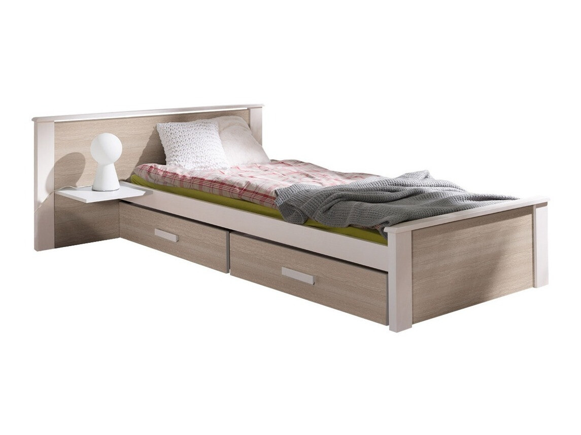 Cama Henderson 118 (Branco + Carvalho sonoma)